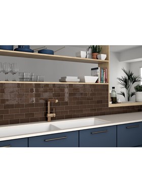 VILLAGE WALLNUT BROWN 6.5X13.2cm - ΠΛΑΚΑΚΙ ΓΥΑΛΙΣΤΕΡΟ ΚΑΦΕ ΤΟΥΒΛΑΚΙ 25627