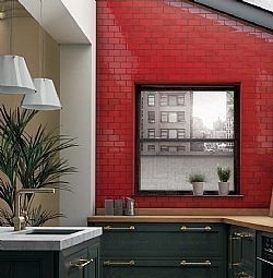 VILLAGE VOLCANIC RED 6.5X13.2cm - ΠΛΑΚΑΚΙ ΓΥΑΛΙΣΤΕΡΟ ΚΟΚΚΙΝΟ ΤΟΥΒΛΑΚΙ 25581