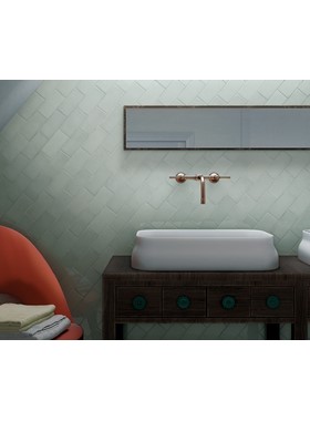 VILLAGE MINT 6.5X13.2cm - ΚΕΡΑΜΙΚΟ ΠΛΑΚΑΚΙ ΓΥΑΛΙΣΤΕΡΟ ΛΑΔΙ ΤΟΥΒΛΑΚΙ 25626