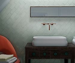 VILLAGE MINT 6.5X13.2cm - ΚΕΡΑΜΙΚΟ ΠΛΑΚΑΚΙ ΓΥΑΛΙΣΤΕΡΟ ΛΑΔΙ ΤΟΥΒΛΑΚΙ 25626