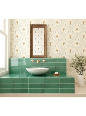 VILLAGE ESMERALD GREEN 6.5X20cm - ΚΕΡΑΜΙΚΟ ΠΛΑΚΑΚΙ ΓΥΑΛΙΣΤΕΡΟ ΠΡΑΣΙΝΟ ΤΟΥΒΛΑΚΙ 25645