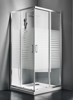 ΚΑΜΠΙΝΑ ΟΡΘΟΓΩΝΙΑ STARLET CORNER ENTRY CS10080S (100X80 CM) - STRIPES ΚΡΥΣΤΑΛΛΟ