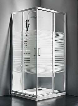 ΚΑΜΠΙΝΑ ΟΡΘΟΓΩΝΙΑ STARLET CORNER ENTRY CS10080S (100X80 CM) - STRIPES ΚΡΥΣΤΑΛΛΟ