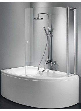 ΠΑΝΕΛ ΜΠΑΝΙΕΡΑΣ ΚΥΡΤΟ ΔΙΠΤΥΧΟ DEVON DGC1200T-100 (120 CM) ΔΙΑΦΑΝΟ ΚΡΥΣΤΑΛΛΟ