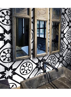 MGL 20Χ20 - ΑΣΠΡΟΜΑΥΡΑ ΠΛΑΚΑΚΙΑ GRES PORCELLANATO ΣΕ ΓΕΩΜΕΤΡΙΚΟ ΣΧΕΔΙΟ