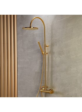 ARMANDO VICARIO SLIM 500065-201 - ΣΤΗΛΗ ΝΤΟΥΣ 2 ΕΞΟΔΩΝ BRUSHED GOLD (ΥΨΟΣ 94-122εκ)