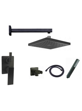 PAINI DAX BLACK ITALY - SET ΕΝΤΟΙΧΙΣΜΟΥ ΤΕΤΡΑΓΩΝΙΣΜΕΝΟ  ΜΑΥΡΟ , 2 ΕΞΟΔΩΝ ΝΕΡΟΥ