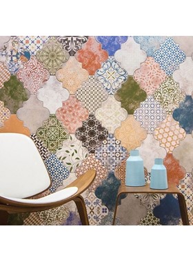 RIGHATO PATCHWORK 45X45cm - ΧΡΩΜΑΤΙΣΤΑ ΠΛΑΚΑΚΙΑ ΚΟΚΚΙΝΟΠΑΣΤΑ ΜΠΑΝΙΟΥ