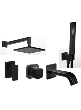 EURORAMA QUADRA BLACK MAT ΕΝΤΟΙΧΙΣΜΕΝΗ 3 ΕΞΟΔΩΝ ΜΑΥΡΟ ΜΑΤ (ΝΤΟΥΣ ΧΕΙΡΟΣ,ΟΡΟΦΗΣ,ΣΤΟΜΙΟ)