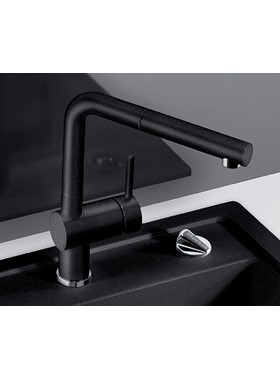 BLANCO LINUS-S BLACK - ΜΑΥΡΗ ΜΠΑΤΑΡΙΑ ΚΟΥΖΙΝΑΣ ΜΕ ΝΤΟΥΣ 526148