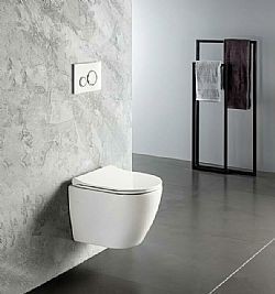 BIANCO CERAMICA VITO VT01000SC-300 - ΛΕΚΑΝΗ ΚΡΕΜΑΣΤΗ 48cm ΜΕ ΚΑΘΙΣΜΑ SLIM SOFT CLOSING
