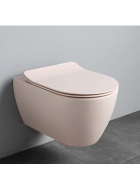 SCARABEO MOON 552000SC-810 RIMLESS ANTIQUE PINK/ΡΟΖ ΜΑΤ- ΛΕΚΑΝΗ ΚΡΕΜΑΣΤΗ 50,5cm ME ΚΑΘΙΣΜΑ SLIM SOFT CLOSE