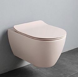 SCARABEO MOON 552000SC-810 RIMLESS ANTIQUE PINK/ΡΟΖ ΜΑΤ- ΛΕΚΑΝΗ ΚΡΕΜΑΣΤΗ 50,5cm ME ΚΑΘΙΣΜΑ SLIM SOFT CLOSE