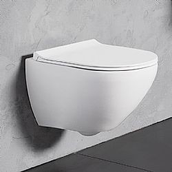 BIANCO CERAMICA REMO RM11000SC RIMLESS - ΛΕΚΑΝΗ ΚΡΕΜΑΣΤΗ 52cm ME ΚΑΘΙΣΜΑ SLIM SOFT CLOSE