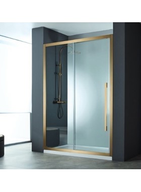 ΚΑΜΠΙΝΑ ΝΤΟΥΣΙΕΡΑΣ DEVON NOXX SLIDER SLN120C-221 BRONZE BRUSHED PVD (117-119)cm x h200cm CLEAN GLASS