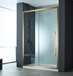 ΚΑΜΠΙΝΑ ΝΤΟΥΣ DEVON NOXX SLIDER SLN140C-221 BRONZE BRUSHED PVD (142-145)cm x h200cm CLEAN GLASS