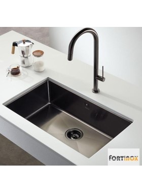 FORTINOX SQUADRO 28075-411 (74x44cm) - ΝΕΡΟΧΥΤΗΣ INOX BLACK BRUSHED PVD ΥΠΟΚΑΘΗΜΕΝΟΣ