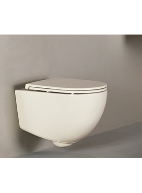 BIANCO LENTA RIMLESS 381600C-311 - ΛΕΚΑΝΗ ΚΡΕΜΑΣΤΗ IVORY MATT (53cm) ME SOFT ΚΑΘΙΣΜΑ