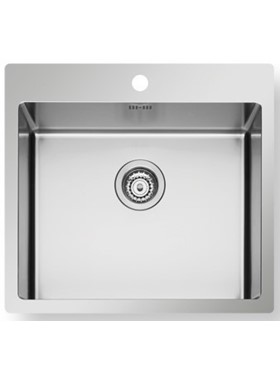 PYRAMIS ISTROS 55x51cm 1B INOX ΒΟΥΡΤΣΙΣΜΕΝΟ - ΝΕΡΟΧΥΤΗΣ ΕΝΘΕΤΟΣ ΛΕΙΟΣ