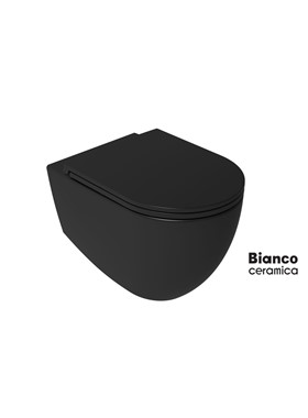 BIANCO LENTA RIMLESS 381600C-401 - ΛΕΚΑΝΗ ΚΡΕΜΑΣΤΗ BLACK MATT (53cm) ME SOFT ΚΑΘΙΣΜΑ