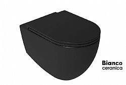 BIANCO LENTA RIMLESS 381600C-401 - ΛΕΚΑΝΗ ΚΡΕΜΑΣΤΗ BLACK MATT (53cm) ME SOFT ΚΑΘΙΣΜΑ