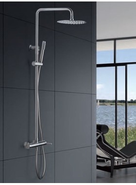 IMEX MOSCU BDK034 - ΑΝΟΞΕΙΔΩΤΗ ΜΑΤ ΡΥΘΜΙΖΟΜΕΝΗ ΣΤΗΛΗ ΝΤΟΥΣ 88-125cm INOX 2 ΕΞΟΔΩΝ