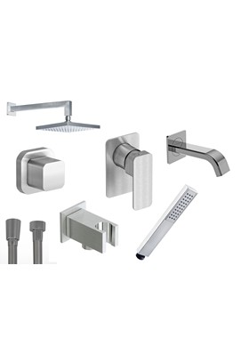 EURORAMA QUADRA INOX FINISH ΕΝΤΟΙΧΙΣΜΕΝΗ 3 ΕΞΟΔΩΝ (ΝΤΟΥΣ ΧΕΙΡΟΣ,ΟΡΟΦΗΣ,ΣΤΟΜΙΟ)