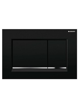 GEBERIT SIGMA 30 DUAL FLUSH 115.883.KM.1 - ΜΑΥΡΗ ΓΥΑΛΙΣΤΕΡΗ ΠΛΑΚΕΤΑ ΜΕ ΧΡΩΜΕ ΣΤΟΙΧΕΙΑ