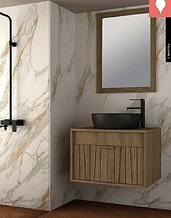 ΕΠΙΠΛΟ ΜΠΑΝΙΟΥ VILLAGE 1 80Χ50CM ΣΕ ΚΟΝΤΡΑ ΠΛΑΚΕ ΘΑΛΑΣΣΗΣ ΜΕ ΚΑΠΛΑΜΑ ΔΡΥ