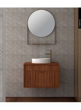 ΕΠΙΠΛΟ ΜΠΑΝΙΟΥ VILLAGE 2 80Χ50CM ΣΕ ΚΟΝΤΡΑ ΠΛΑΚΕ ΘΑΛΑΣΣΗΣ ΜΕ ΚΑΠΛΑΜΑ ΔΡΥ