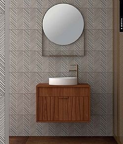 ΕΠΙΠΛΟ ΜΠΑΝΙΟΥ VILLAGE 2 70Χ50CM ΣΕ ΚΟΝΤΡΑ ΠΛΑΚΕ ΘΑΛΑΣΣΗΣ ΜΕ ΚΑΠΛΑΜΑ ΔΡΥ