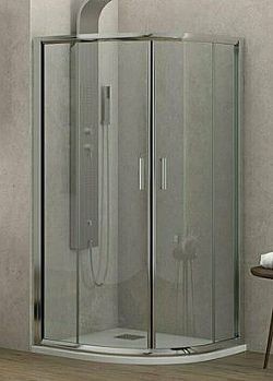 ΚΑΜΠΙΝΑ ΝΤΟΥΣΙΕΡΑΣ ΗΜΙΚΥΚΛΙΚΗ NF200 (80x80x180cm) - ΔΙΑΦΑΝΟ ΚΡΥΣΤΑΛΛΟ