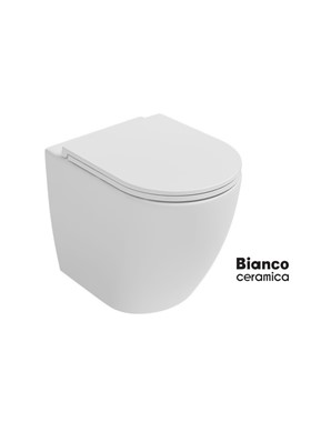 BIANCO CERAMICA LENTA RIMLESS BACK TO WALL 380300C-300 - ΛΕΚΑΝΗ ΥΠ/ΟΑ (52cm) ΜΕ ΚΑΘΙΣΜΑ SLIM SOFT