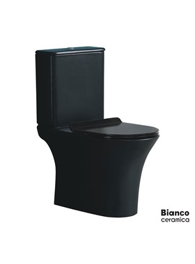 BIANCO CERAMICA - AIDA RIMLESS (65cm) AD12000SC-401 ΜΑΥΡΗ ΜΑΤ ΛΕΚΑΝΗ ΧΠ/ΟΑ ΠΛΗΡΗΣ (SLIM SOFT ΚΑΘΙΣΜΑ)