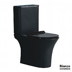 BIANCO CERAMICA - AIDA RIMLESS (65cm) AD12000SC-401 ΜΑΥΡΗ ΜΑΤ ΛΕΚΑΝΗ ΧΠ/ΟΑ ΠΛΗΡΗΣ (SLIM SOFT ΚΑΘΙΣΜΑ)