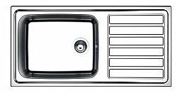 APELL ANNIVERSARIO 8115 (100x50cm) - ΝΕΡΟΧΥΤΗΣ INOX ΛΕΙΟΣ ΕΝΘΕΤΟΣ