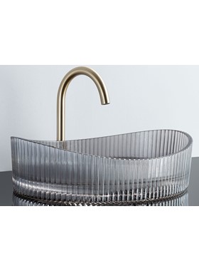 VOSS CAVO VL1150-400 GLASS GREY - ΝΙΠΤΗΡΑΣ ΓΥΑΛΙΝΟΣ 50x37,5cm ΕΠΙΤΡΑΠΕΖΙΟΣ