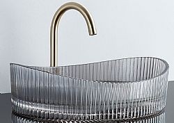 VOSS CAVO VL1150-400 GLASS GREY - ΝΙΠΤΗΡΑΣ ΓΥΑΛΙΝΟΣ 50x37,5cm ΕΠΙΤΡΑΠΕΖΙΟΣ