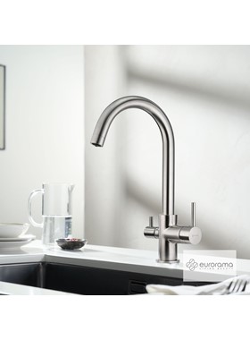EURORAMA FILTER TAP 13535F - ΜΠΑΤΑΡΙΑ ΚΟΥΖΙΝΑΣ INOX FINISH (ΘΑΜΠΟ) ΜΕ ΕΞΟΔΟ ΦΙΛΤΡΟΥ ΝΕΡΟΥ