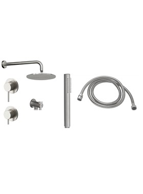 CORA COSMO INOX 316L INOX BRUSHED SET ΕΝΤΟΙΧΙΣΜΟΥ ΝΤΟΥΣ 2 ΕΞΟΔΩΝ ΝΕΡΟΥ (ΝΤΟΥΣ ΧΕΙΡΟΣ,ΟΡΟΦΗΣ)