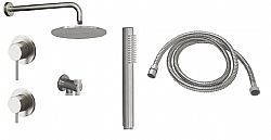 CORA COSMO INOX 316L INOX BRUSHED SET ΕΝΤΟΙΧΙΣΜΟΥ ΝΤΟΥΣ 2 ΕΞΟΔΩΝ ΝΕΡΟΥ (ΝΤΟΥΣ ΧΕΙΡΟΣ,ΟΡΟΦΗΣ)