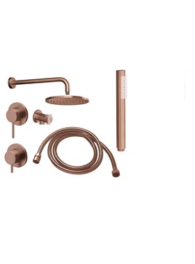 CORA COSMO INOX 316L PVD ROSE GOLD BRUSHED SET ΕΝΤΟΙΧΙΣΜΟΥ ΝΤΟΥΣ 2 ΕΞΟΔΩΝ ΝΕΡΟΥ (ΝΤΟΥΣ ΧΕΙΡΟΣ,ΟΡΟΦΗΣ)