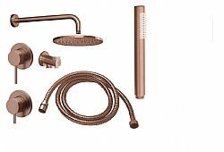 CORA COSMO INOX 316L PVD ROSE GOLD BRUSHED SET ΕΝΤΟΙΧΙΣΜΟΥ ΝΤΟΥΣ 2 ΕΞΟΔΩΝ ΝΕΡΟΥ (ΝΤΟΥΣ ΧΕΙΡΟΣ,ΟΡΟΦΗΣ)