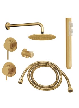 CORA COSMO INOX 316L PVD GOLD BRUSHED SET ΕΝΤΟΙΧΙΣΜΟΥ ΝΤΟΥΣ 2 ΕΞΟΔΩΝ ΝΕΡΟΥ (ΝΤΟΥΣ ΧΕΙΡΟΣ,ΟΡΟΦΗΣ)