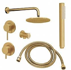 CORA COSMO INOX 316L PVD GOLD BRUSHED SET ΕΝΤΟΙΧΙΣΜΟΥ ΝΤΟΥΣ 2 ΕΞΟΔΩΝ ΝΕΡΟΥ (ΝΤΟΥΣ ΧΕΙΡΟΣ,ΟΡΟΦΗΣ)