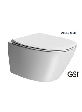 GSI MODO PLUS SWIRL 841500SC-301 ΛΕΥΚΟ ΜΑΤ - ΛΕΚΑΝΗ ΚΡΕΜΑΣΤΗ (54cm) SLIM SOFT CLOSE - MADE IN ITALY