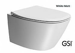 GSI MODO PLUS SWIRL 841500SC-301 ΛΕΥΚΟ ΜΑΤ - ΛΕΚΑΝΗ ΚΡΕΜΑΣΤΗ (54cm) SLIM SOFT CLOSE - MADE IN ITALY