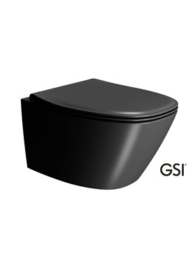 GSI MODO PLUS SWIRL 841500SC-401 ARDESIA (ΜΑΥΡΟ ΜΑΤ) - ΛΕΚΑΝΗ ΚΡΕΜΑΣΤΗ (54cm) SLIM SOFT CLOSE - MADE IN ITALY