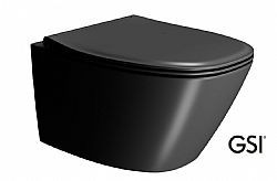 GSI MODO PLUS SWIRL 841500SC-401 ARDESIA (ΜΑΥΡΟ ΜΑΤ) - ΛΕΚΑΝΗ ΚΡΕΜΑΣΤΗ (54cm) SLIM SOFT CLOSE - MADE IN ITALY