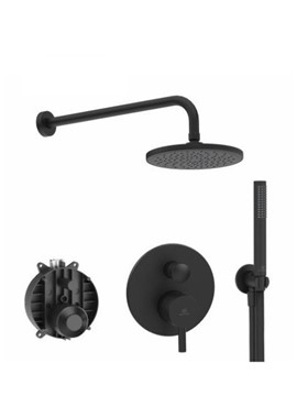 IDEAL STANDARD CERALINE BD192XG ΣΕΤ ΕΝΤΟΙΧΙΣΜΟΥ 2 ΕΞΟΔΩΝ SILK BLACK ΜΑΥΡΟ ΜΑΤ (ΝΤΟΥΣ ΧΕΙΡΟΣ,ΚΕΦΑΛΗ ΤΟΙΧΟΥ)